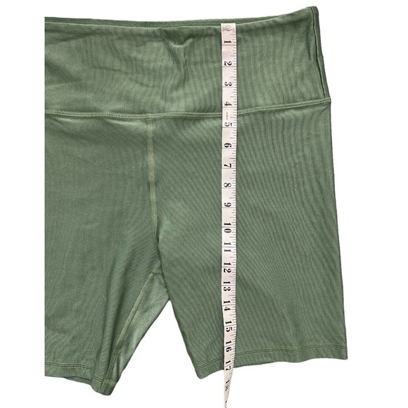 Lola Getts Hi-rise Biker Short- Succulent Rib Pattern Size XL Green - Picture 6 of 10
